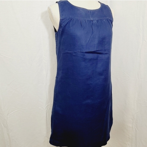 Cynthia Rowley Women's 100% Linen Deep Navy Blue Shortsleeve Simple Dress sz XS - Picture 5 of 6